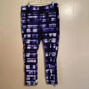 Chico’s Zenergy Leggings Size 2 (12/Large) Purple, black and white block pattern